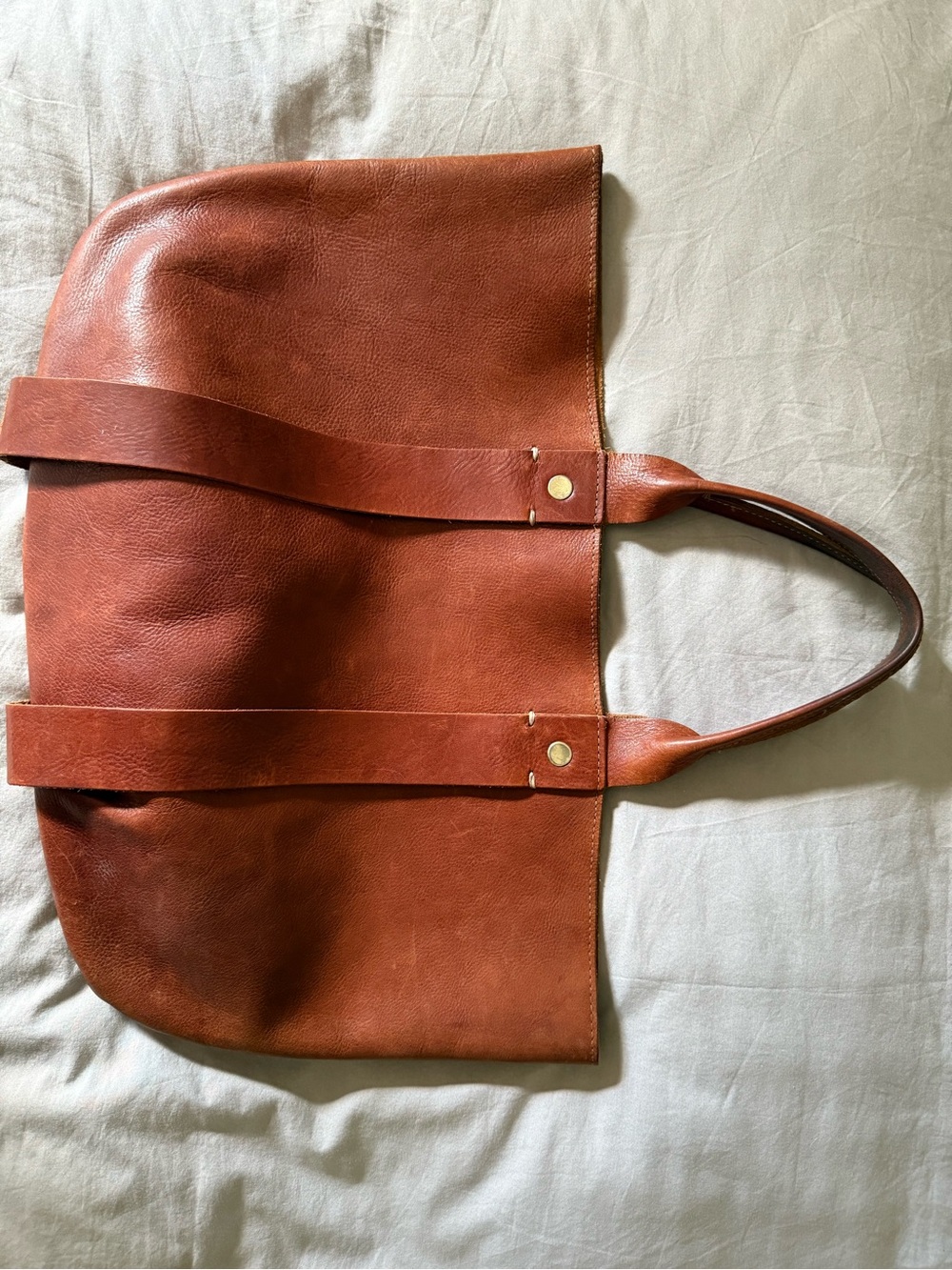 Clare V. La Tropezienne Brown Leather Tote 8" Handle